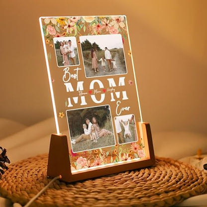 Personalized Photo Night Light for Mom, Custom Best Mom Ever LED Night Light, Mothers Day Gift, Mum Gift from Daughter, Grandma Gifts, Gifts for Birthday, Christmas - color: Style 3