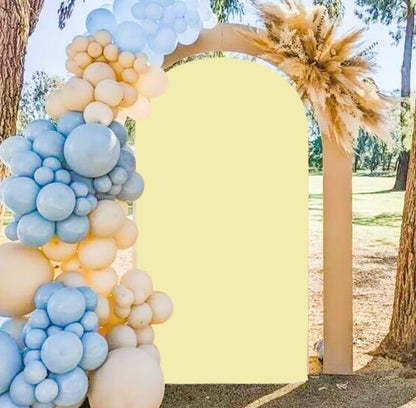 MODFUNS Light Yellow Arch Cover 3.3x6.6ft Spandex Wedding Arch Cover Stretchy Chiara Arch Backdrop Covers Double Sided Arch Stand Covers Arch Wall Backdrop Covering for Happy Birthday Party Arch Stand - color: Light Yellow, size: 3.3 FT x 6.6 FT