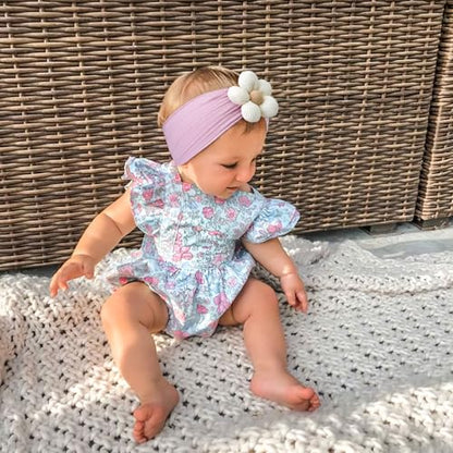 CÉLLOT Baby Flower Headbands Baby Girls Nylon Headbands Soft Elastic Hairbands Hair Accessories for Newborn Infant Toddler Kids (Violet,Cameo,Pink) - color: Dark Purple+Purple+Pink