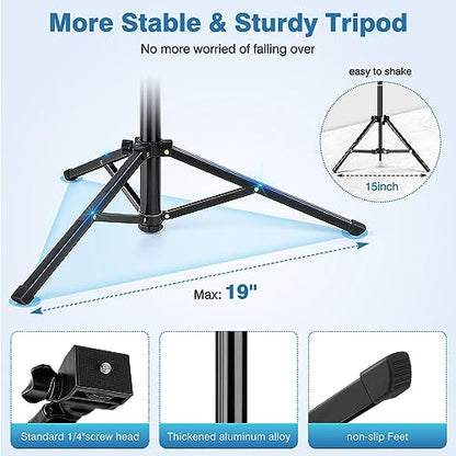 70" Phone Tripod with Remote & Holder, Portable Cell Phone Stand, Selfie Stick for Video Recording, Compatible with iPhone 14/13 Pro Max/Android/Camera - size: 70"