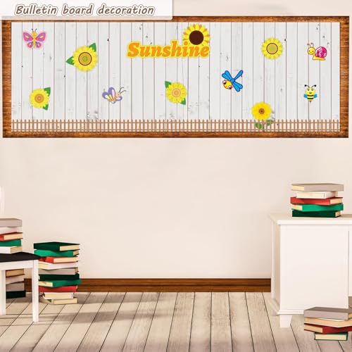 Classroom Fabric Bulletin Board 47x141inch White Wood Texture Back to School Classroom Backdrop Decorations for Wall Door Background, DIY Craft, Bulletin Boards, Pillow, Curtain, Reusable, Easy to Cut - style: White Wood Grain