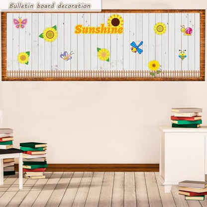 Classroom Fabric Bulletin Board 47x141inch White Wood Texture Back to School Classroom Backdrop Decorations for Wall Door Background, DIY Craft, Bulletin Boards, Pillow, Curtain, Reusable, Easy to Cut - style: White Wood Grain