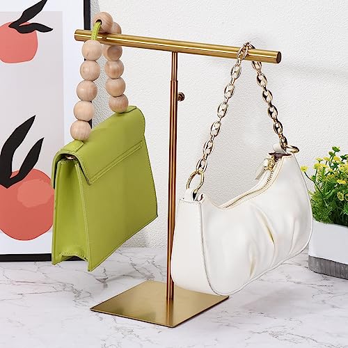uxcell Necklace Display Stand 2 Pack Adjustable Height Jewelry Rack T Bar Tabletop Purse Holder for Home Boutique Store - Gold - color: Gold