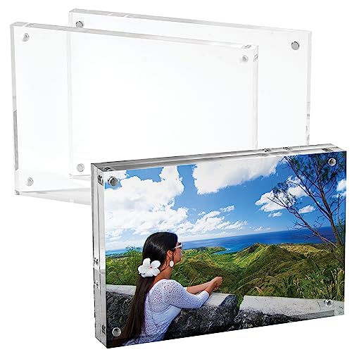 Mammoth DuraClear 6x8 Acrylic Photo Frame - Frameless & Thick Design - Perfect for Family Photos, Art, and Cherished Postcards - size: 6x8 Frame
