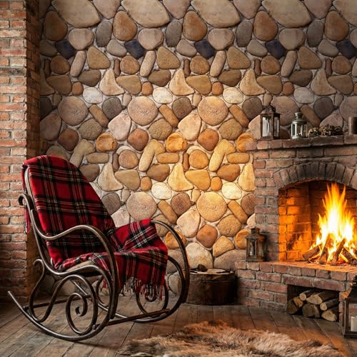 Tegeme 200 ft x 54 Inch Cobblestone Wall Tablecloth Roll Castle Wall Backdrop Disposable Plastic Stone Pattern Table Covers for Medieval Party Supplies Vbs Vacation Bible School Decor - size: 200 ft, style: Cobblestone