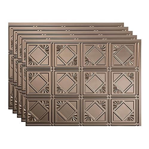 FASÄDE Traditional Style/Pattern 4 Decorative Vinyl 18in x 24in Backsplash Panel in Argent Bronze (5 Pack) - color: Argent Bronze, size: 5 Pack
