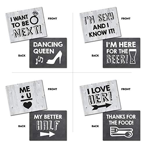 20 Designs, 8x10, Double Sided, Photo Booth Props, Wedding Props Photo Booth Signs,