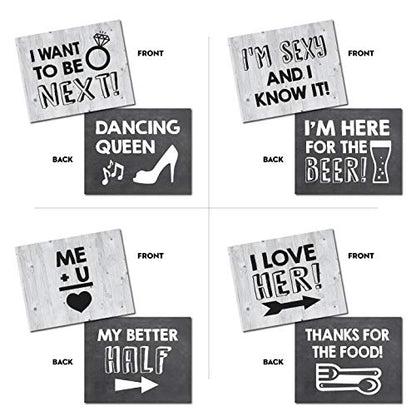 20 Designs, 8x10, Double Sided, Photo Booth Props, Wedding Props Photo Booth Signs,