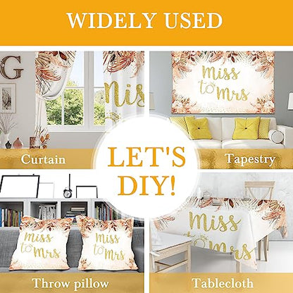 Mocsicka Fall Bridal Shower Backdrop Autumn Leaves Boho Wedding Miss to Mrs Party Decoration Pampas Grass Rust Terracotta Flower Bachelorette Party Banner Photo Props (Terracotta, 7x5ft(82''x60'')) - size: 7x5ft(82''x60'')