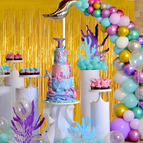 Valentines Day Keyali 2 Pack 3.3 * 8.3 ft Foil Curtain Metallic Tinsel Fringe Curtains Photo Booth Props Backdrop for Birthday Wedding Engagement Baby Shower Christmas Holiday Celebration Partyl,Gold - color: Gold, size: 2 Pack