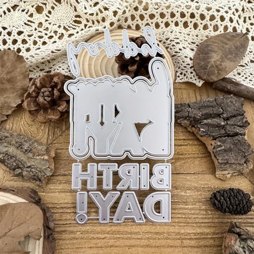 Scrapbooking Die-Cuts for Card Making, Christmas Metal Cutting Dies, Paper Craft Punch Template, Background Embossing Stencils, DIY Album Décor (Happy Birthday A) - color: Happy Birthday A