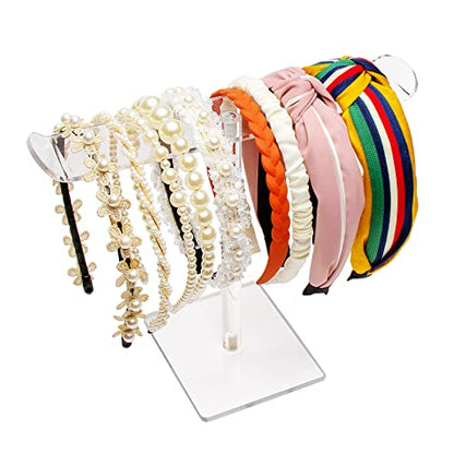 Acrylic Headband Holder, Hair Accessories Organizer Clear Stand for Girls - style: 1 Tier
