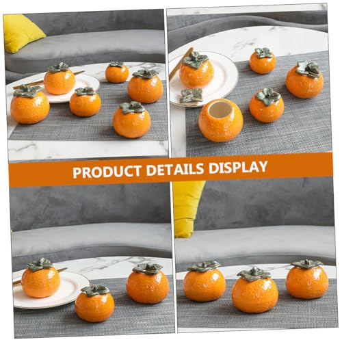 NUOBESTY Ceramic Tea Jar Orange Shape Small Food Sealing Canister Portable Decorative Fruit Storage Container for Kitchen Club Housewarming Photography Prop