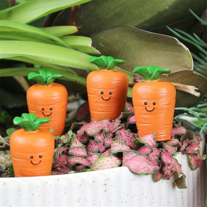 Smiling Carrot Shaped Statue Plant Stake for Elegant Easter and Seasonal Home Decorations Garden Styling Photo Props Outdoor Decorative Statues