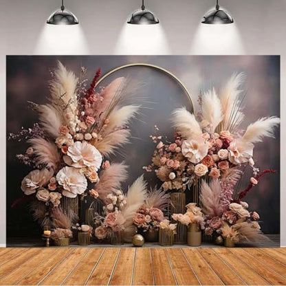 Retro Boho Flowers Window Photography Background Bohemian Room Backdrops Adult Birthday Wedding Maternity Portrait Decor Backdrop Photo Studio,9x6ft/108x72Inch - size: 9x6ft/108x72Inch