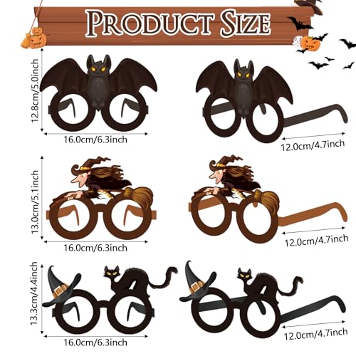 32 Pcs Halloween Wizard Party Decorations Paper Eyeglasses Wizard Photo Prop Glasses Frame Costume Supplies for Halloween Birthday Party Favors - style: Magical
