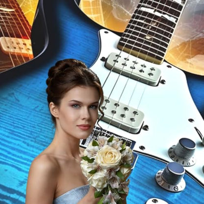 Magic Electric Guitar Music Backdrop Background for Photography 5x7ft Photobooth Professional Photo Backdrop Curtains Video Photography Studio Photo Backgrounds Banner Booth Background Screen Parties - color: Magic Electric Guitar Music