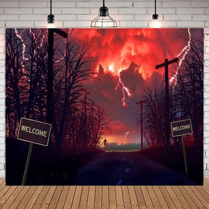 10x8ft Forest Backdrop Crimson Dead Trees Halloween Party Background Party Home Decoration Photo Studio Props YUNBDJ1311 - size: 10x8FT