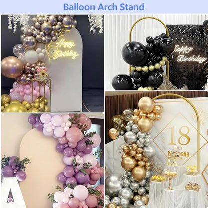Metal Arch Backdrop Stand and Cover Set 6.6 ft, Wedding Arch Stand with White Cover for Party, Birthday, Wedding, Bridal Shower, Baby Shower (White, 6.6 ft) - color: White, size: 6.6FT