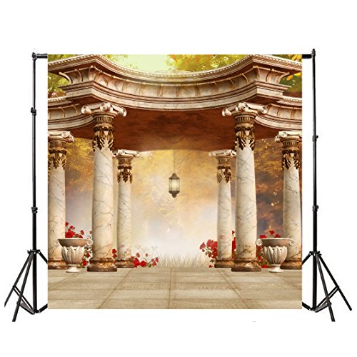 Yeele 10x10ft Pavilion Backdrop for Photography Romantic Wedding Royal Gazebo Background Garden Stones Pillars Lantern Marble Floor Party Decoration Kids Adult Photo Booth Shoot Props