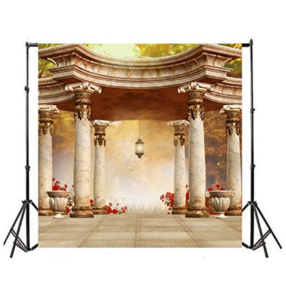 Yeele 10x10ft Pavilion Backdrop for Photography Romantic Wedding Royal Gazebo Background Garden Stones Pillars Lantern Marble Floor Party Decoration Kids Adult Photo Booth Shoot Props