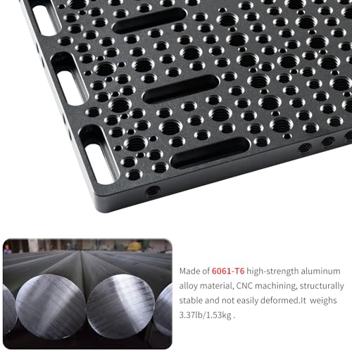 INNOREL CP3030 Multi-Functional Cheese Plate with 1/4" & 3/8" Threads, Mounting Cheese Plate for Expansion Mounting Switching Cheeseplate Square Base Camera Easy Plate(11.8" x 11.8" x0.39") - size: CP3030