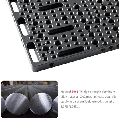 INNOREL CP3030 Multi-Functional Cheese Plate with 1/4" & 3/8" Threads, Mounting Cheese Plate for Expansion Mounting Switching Cheeseplate Square Base Camera Easy Plate(11.8" x 11.8" x0.39") - size: CP3030