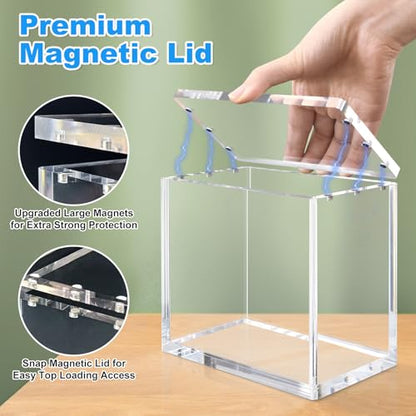 PKMN Booster Box Acrylic Case,8mm(0.31in) Ultra Thick Stackable Acrylic Display Case,Booster Pack Protector with 6x3mm Strong Magnets,Compatible with PKMN Boosters Boxes,Boxes for Display - size: PKMN Booster Box Case