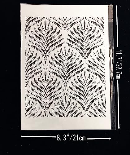 TIAMECH A4 Reusable Wheat Stencil for Painting - Ear of Wheat Texture Layering Template, DIY Wall Art, Wood Furniture, Scrapbook & Crafts (8.3x11.7inch) - style: Wheat