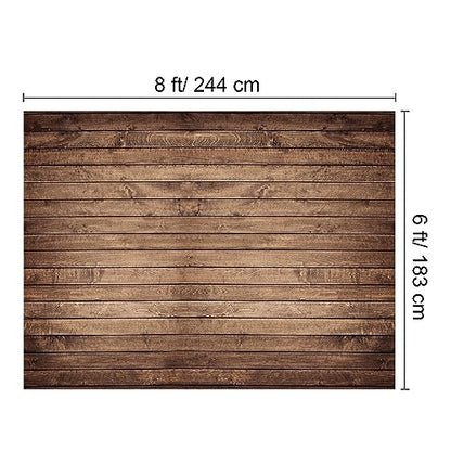 Mixweer Brown Wood Backdrop for Photography Rustic Wooden Photo Backdrop Decorations Retro Wood Wall Background Birthday Party Weeding Backdrop(7 x 5 ft) - size: 7 x 5 ft