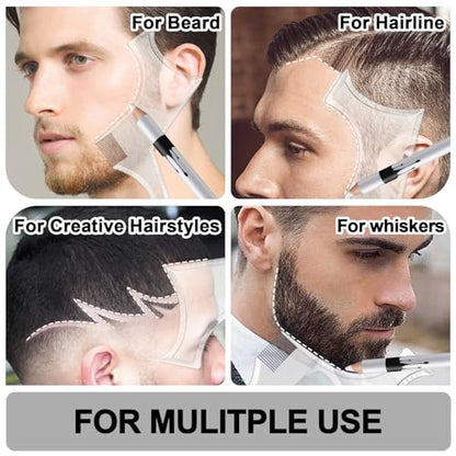 Ponhey 12Pcs Barber Pencil with 2 Sharpener 1 Sharpener Ruler Brush, White Magic Hairline Pencils for Lineup Beard Shaping Beard Guide Pen Barber Chalk for Beards Hair Makeup Design for Men