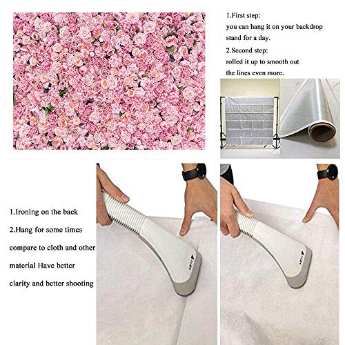 10x8ft Pink Rose Wall Background Spring Pink Flowers Backdrops Girls Women Birthday Party Weeding Bridal Shower Anniversary Ceremony Decor - size: 10 x 8 ft
