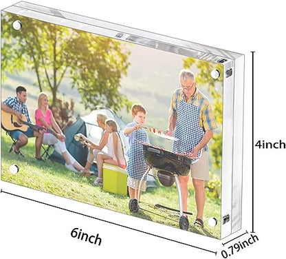 YestBuy 5x7 Picture Frame, Acrylic Photo Frames, Magnetic Picture Frames,Block Picture Frame For Desktop Display, Record Eternal Memory (3 Pack) - size: 5x7"