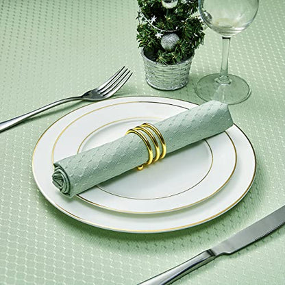 Cloth Napkins Set of 8 – Square 17x17 Inch Jacquard Fabric Polyester Washable Reusable Cloth Napkins for Kitchen Dinner Dining Restaurants Wedding Party Banquet (Sage Green) - color: Sage Green