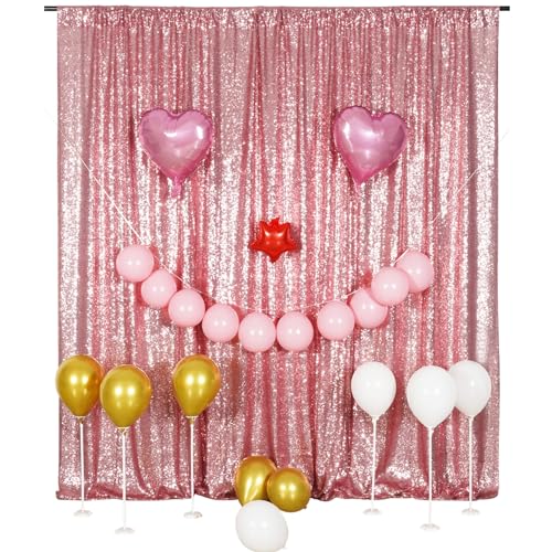 Poise3EHome Fuchsia Pink Sequin Backdrop,8FT x 10FT Sequin Photography Backdrop Curtain for Party Decoration - color: Fuchsia Pink, size: 8 x 10ft