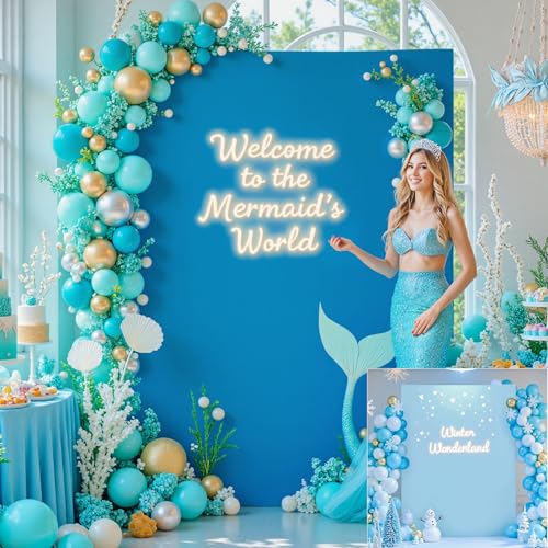 Square Arch Backdrop Covers 6.6FT x 5.2FT Double Blue Wedding Arch Cover Stretchy Backdrop Square Arch Stand Cover Spandex for Birthday Party Baby Shower Ceremony Banquet Decoration - color: Double Blue