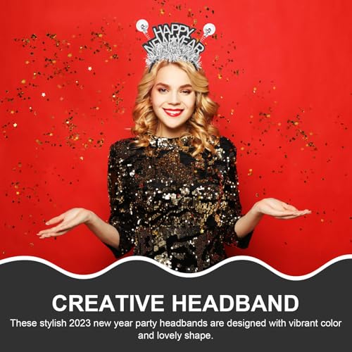 OSALADI 5pcs Happy New Year Hairbands Silver-plated Festival Party Hair Accessories for Women Portable Spring Festival Photo Props Headbands