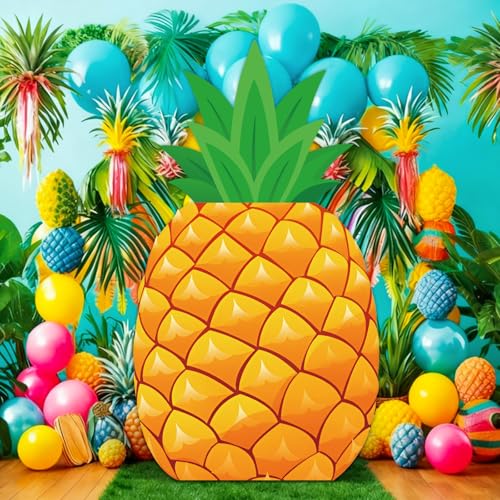 Capoda 59" Large Pineapple Cardboard Cutout Stand-up Photo Prop, Summer Cartoon Birthday Party Decorations, Pineapple House Props for Summer Photography Background Supplies Favors - style: Pineapple
