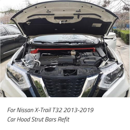 Car Front Hood Support Spring Strut Bars Hydraulic Rod Styling Compatible With Nissan X-Ttail T32 2013-2019 Car-Styling(Carbon blue) - color: Carbon blue