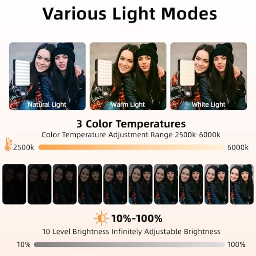 Magnetic Selfie Light for Cell Phone, gliship 128 Led Selfie Light Compatible with Magsafe Rechargeable Portable Clip Fill Light with 3 Lights Modes for Phone Camera Laptop Camera - color: Black
