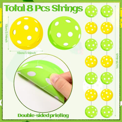 Xinnun Pickle Sport Party Decorations Funny Pickle Garlands Banners Green Banner Cutouts Ribbon Streamers for Sport Theme Party Baby Shower Birthday Decorations Supplies - style: Pickleball
