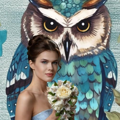Owl Spring Flowers Turquoise Backdrop Background for Photography 5x7ft Photobooth Professional Photo Backdrop Curtains Video Photography Studio Photo Backgrounds Banner Booth Background Screen Parties - color: Owl Spring Flowers Turquoise