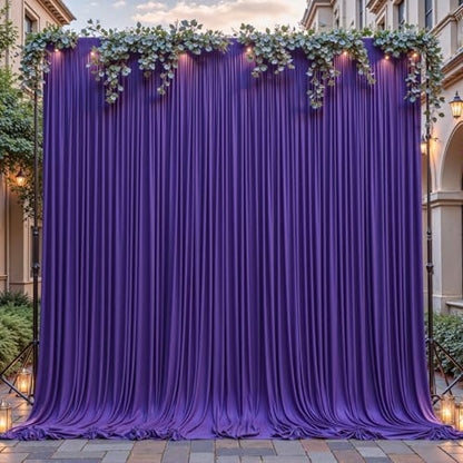 8ftx10ft Wrinkle Free Purple Backdrop Curtain - 10 Feet Photography Backdrop Drapes, Silky Polyester Back Drop Cloth for Wedding Baby Shower Balloon Arch Background - color: Purple, size: 8FTx10FT (W4'xH10', 2 Panels)