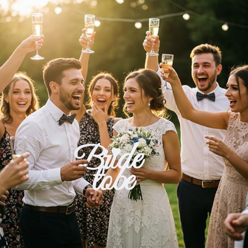 TONIFUL Bride to Be Sign Wooden - Bridal Shower Decorations for Bachelorette Party, Table Centerpieces & Photo Booth Props, Wedding Party Decor Supplies (White) - style: Bride to be