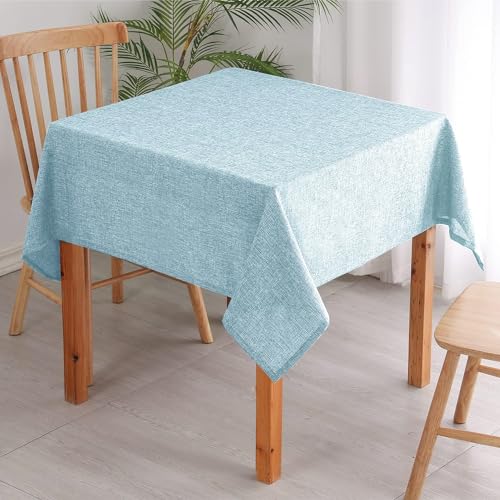 Hiasan Faux Linen Square Tablecloth - Wrinkle and Stain Resistant Washable Table Cloth for Kitchen Dining Room Holiday Table Cover for Dinner, Lux Slate Blue, 30 x 30 Inch - color: Lux Slate Blue, size: 30" x 30" (Square)