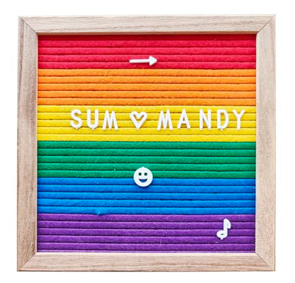 Felt Board Felt Letter Board, 10 x 10 inch Message Board Word Board Letter Board Sign Bulletin Board Letters, Pregnancy Announcements Baby Announcement Sign - color: Rainbow