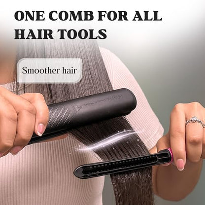 Herstyler Hair Straightening Comb - Straightener Comb for Flat Iron - Makes Styling Easy - Get Straight Hair in Minutes (Pink) - color: Pink