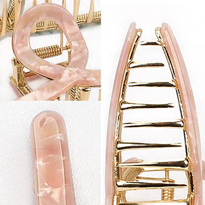 Big Butterfly Hair Accessories - 4.7" Acetate & Metal Clips for Women's Long, Thick Hair - 3 Pcs - color: AcetateHairClip1