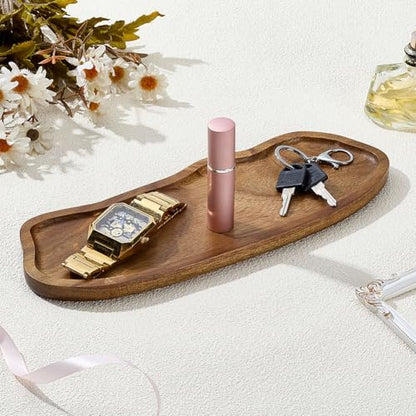 Wooden Tray Cloud Shape Jewelry Dish Wood Food Board 290x105x15mm Cute Decorative Fillable Serving Board for Food Fruit Snack Party Supplies Kitchen Table Home Decoration Tan - size: 290x105x15mm
