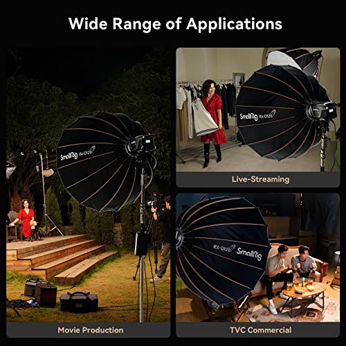 SMALLRIG Parabolic Softbox Quick Release, Parabolic Softbox, Compatible with SmallRig RC 120D/RC 120B/RC 220D/RC220B and Other Bowens Mount Light (47.2inch/120cm) - size: 47.2inch/120cm